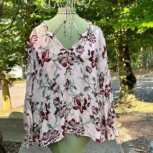 New Directions"Curvy" Boho Shirt Size 3X Lightweight Rayon EUC
